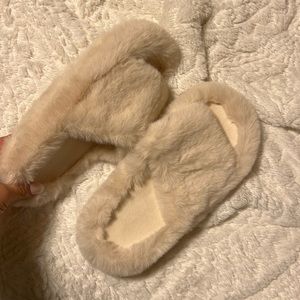White Furry Slippers